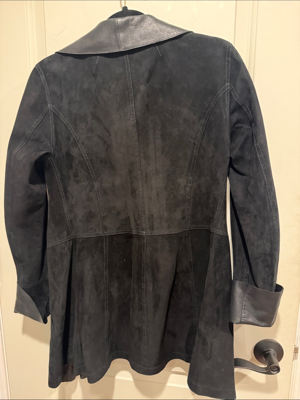 Italian Reversible Leather Jacket with Ruffles - Picture 10 of 14